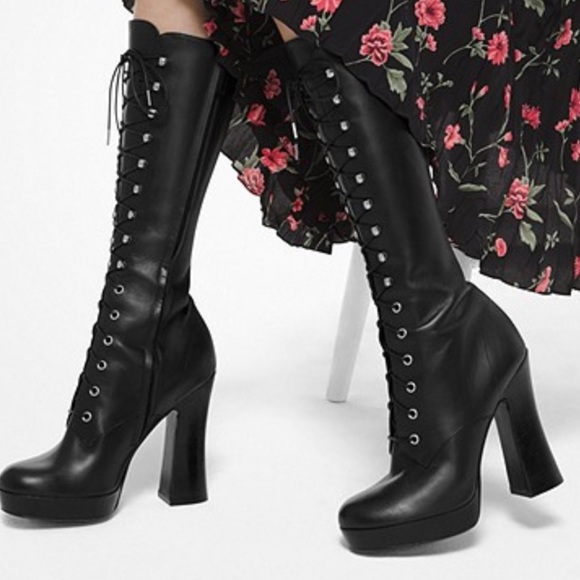 Michael Kors Collection Deandra Calf Leather Platform Boot - Picture 2 of 16